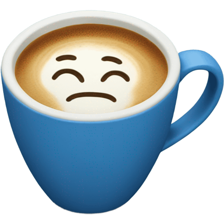 latte in blue cup emoji