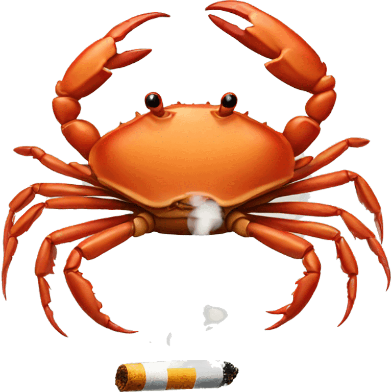 a Crab smoking a cigarette emoji