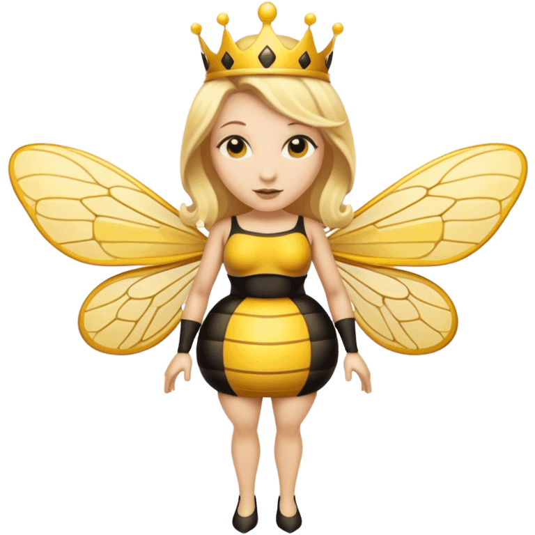 Full Body medium size Queen bee woman with  blonde hair and big nose emoji