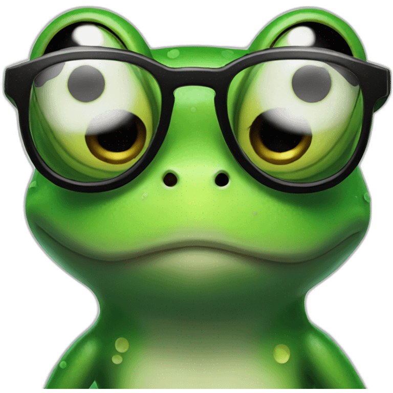 frog in glasses emoji