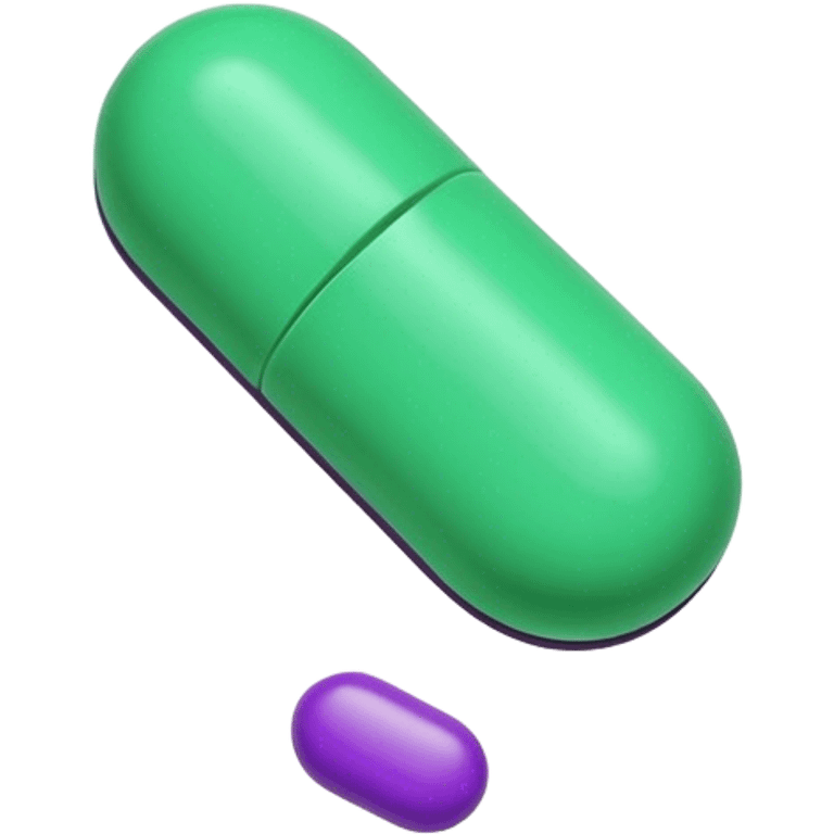 half purple half green pill emoji