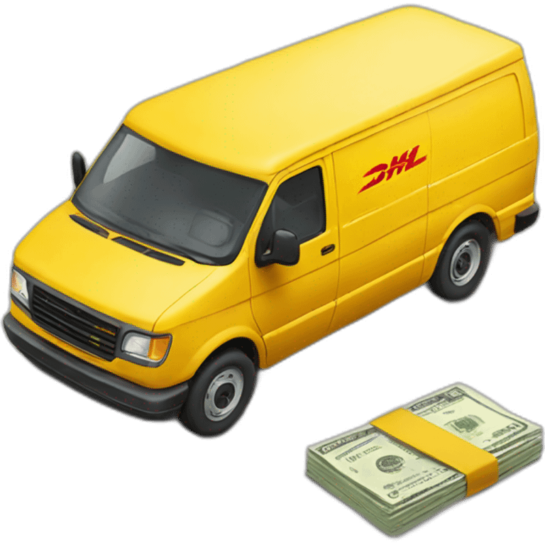  DHL van with money emoji