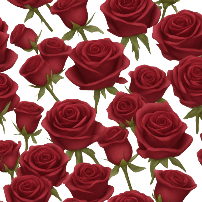 Bouquet of red roses in a burgundy package emoji