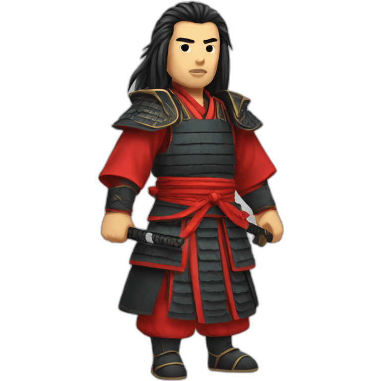 Red - Chinese Samurai - Long Hair emoji