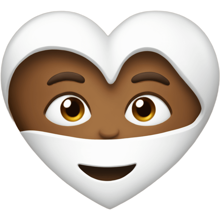 Heart White and brown  emoji