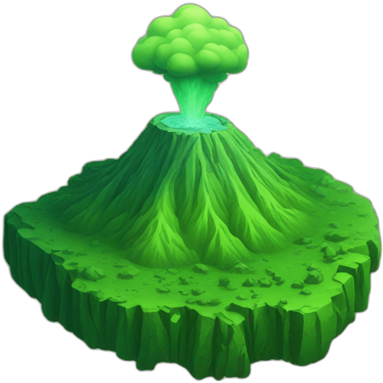 Green volcano emoji