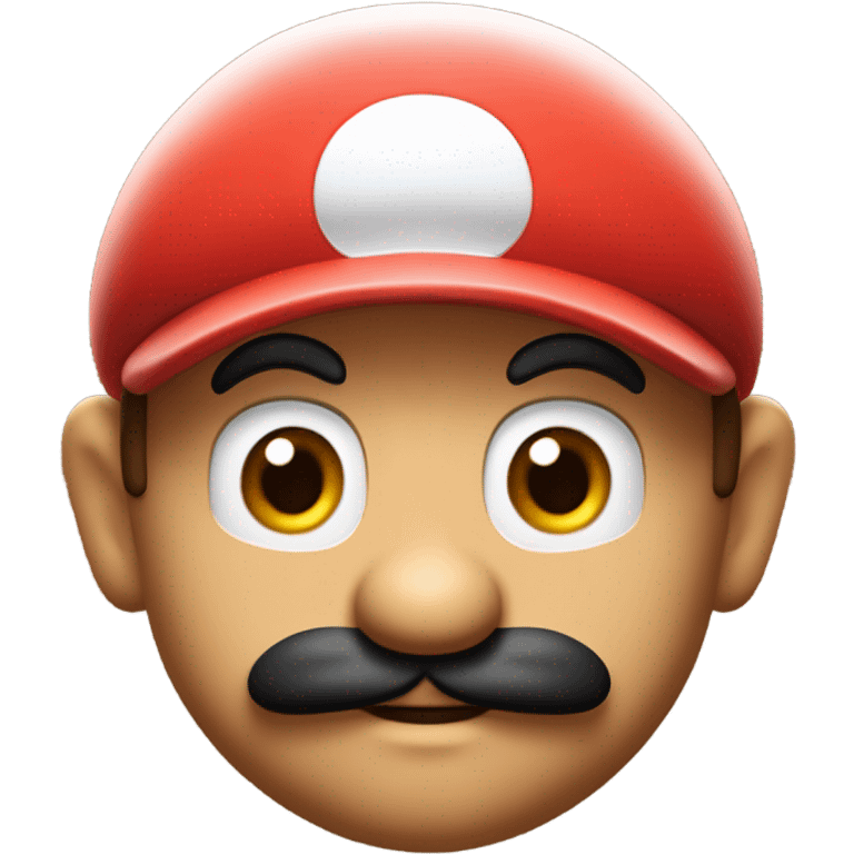 Super Mario bros emoji Mario only head black mustache emoji