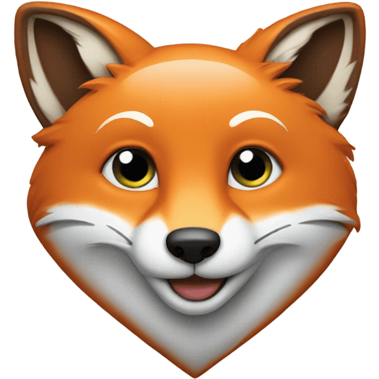 Heart with fox inside emoji