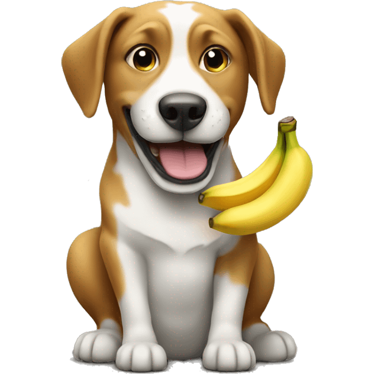 Dog eating a banana emoji