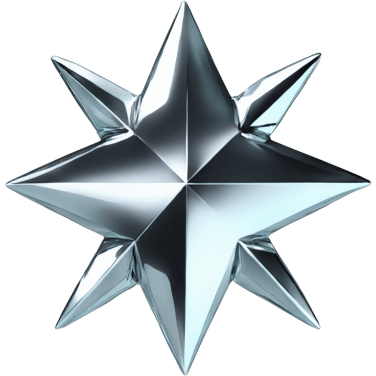 black diamond shiny chrome four-point star diamond emoji