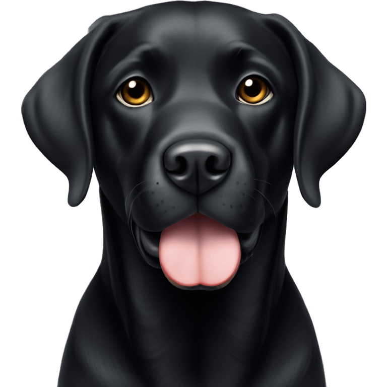 Black Labrador with white on chest  emoji