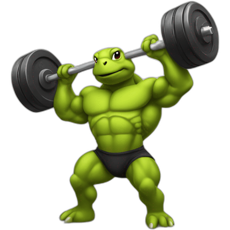 Bodybuilder turtle doing CrossFit  emoji