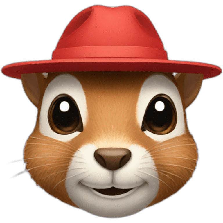 squirrel with asian hat and face mask emoji