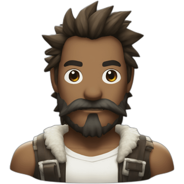 Cloud from Final fantasy 7 with a brown beard emoji