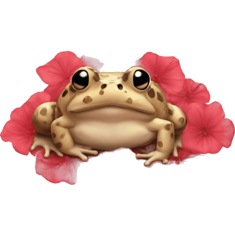 toad covered in petals emoji