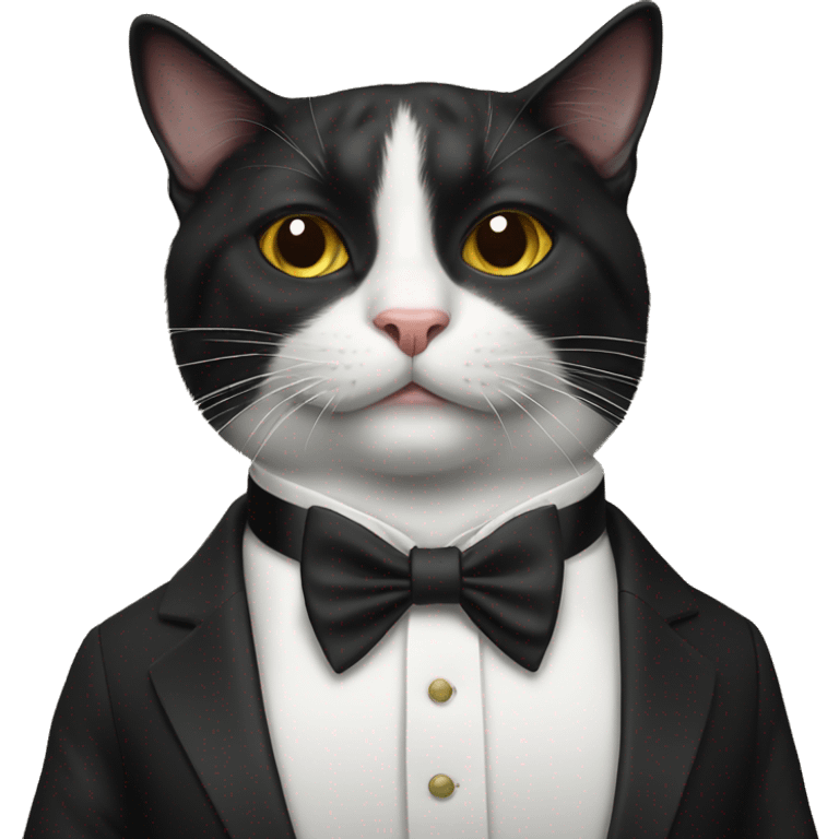 Tuxedo cat with cigar emoji