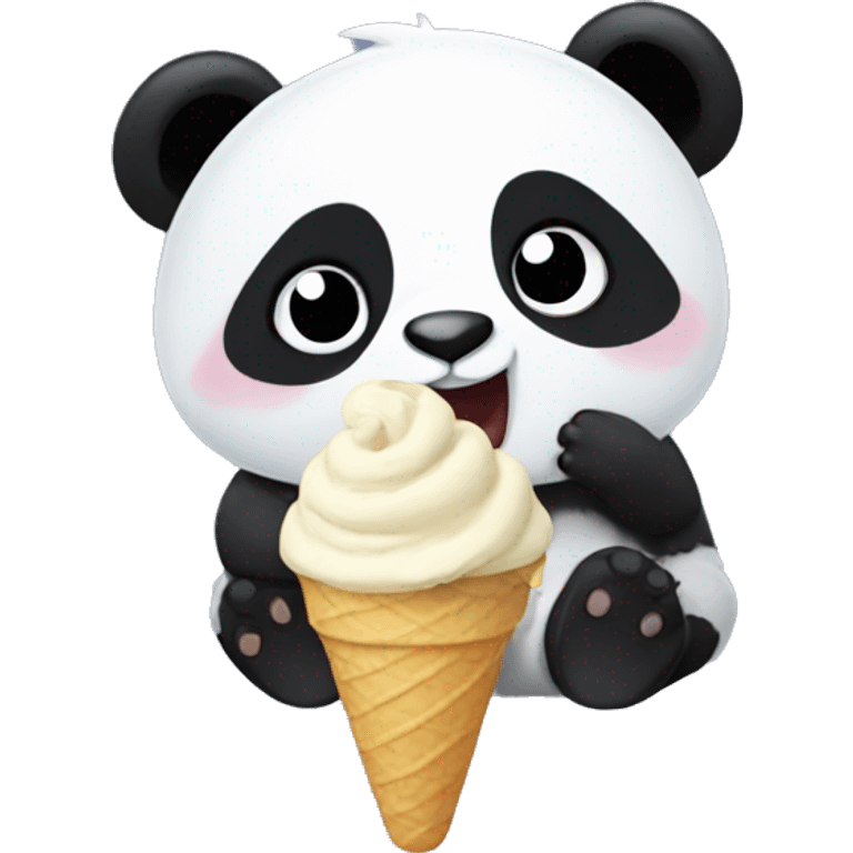 Panda eating ice cream🧿🧿🧿🧿 emoji