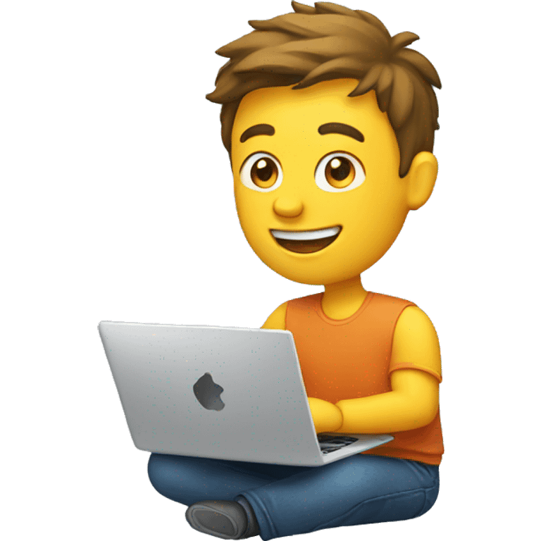 A happy man with a laptop emoji