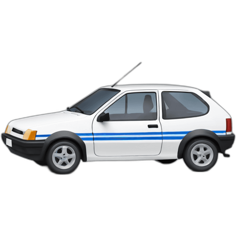 Ford fiesta 1990 White with blue stripe  emoji