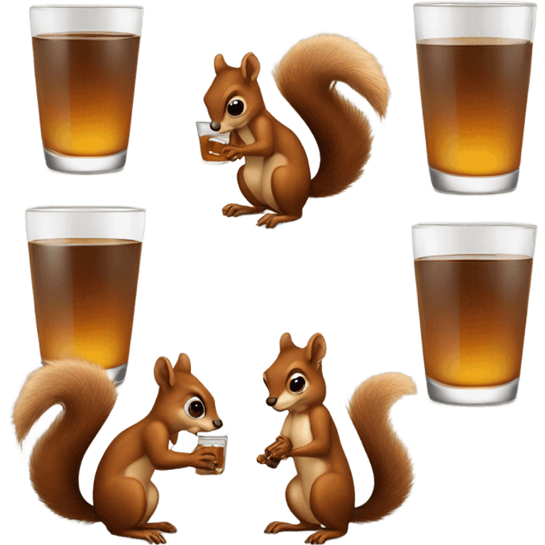 Brown squirrel drinking alcohol  emoji