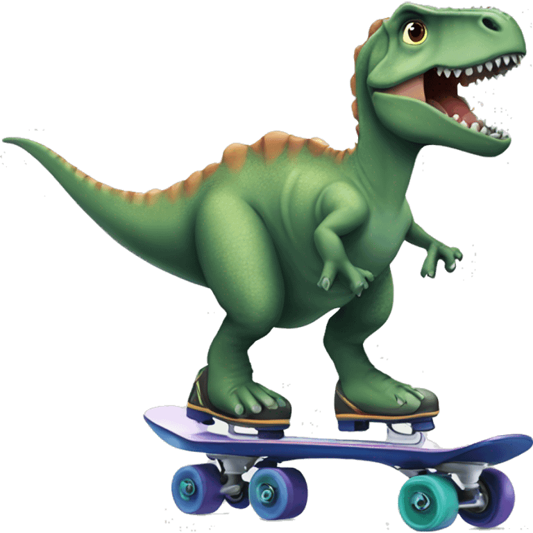 Dinosaurio en patines emoji