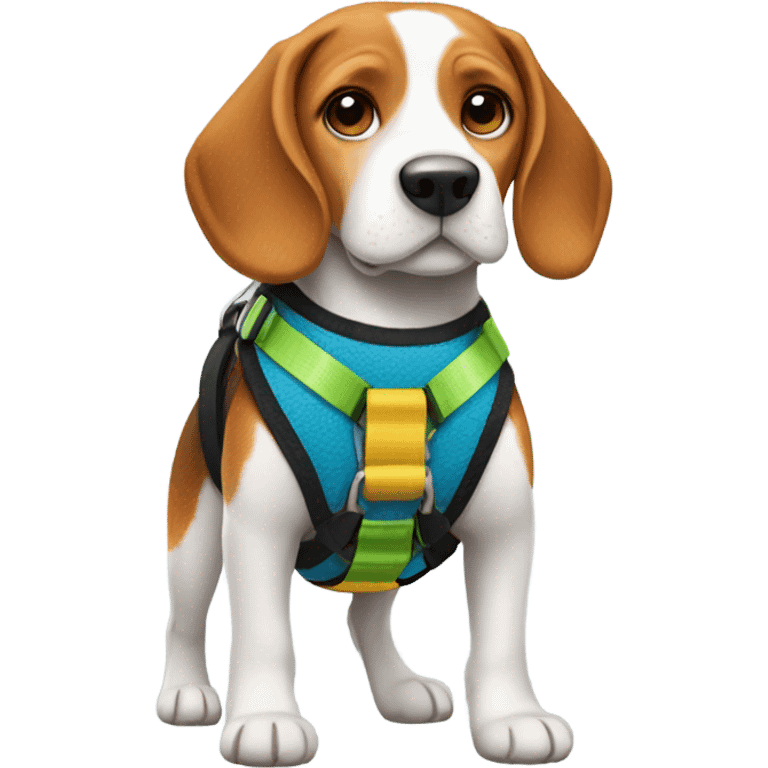 beagle wearing a harness  emoji