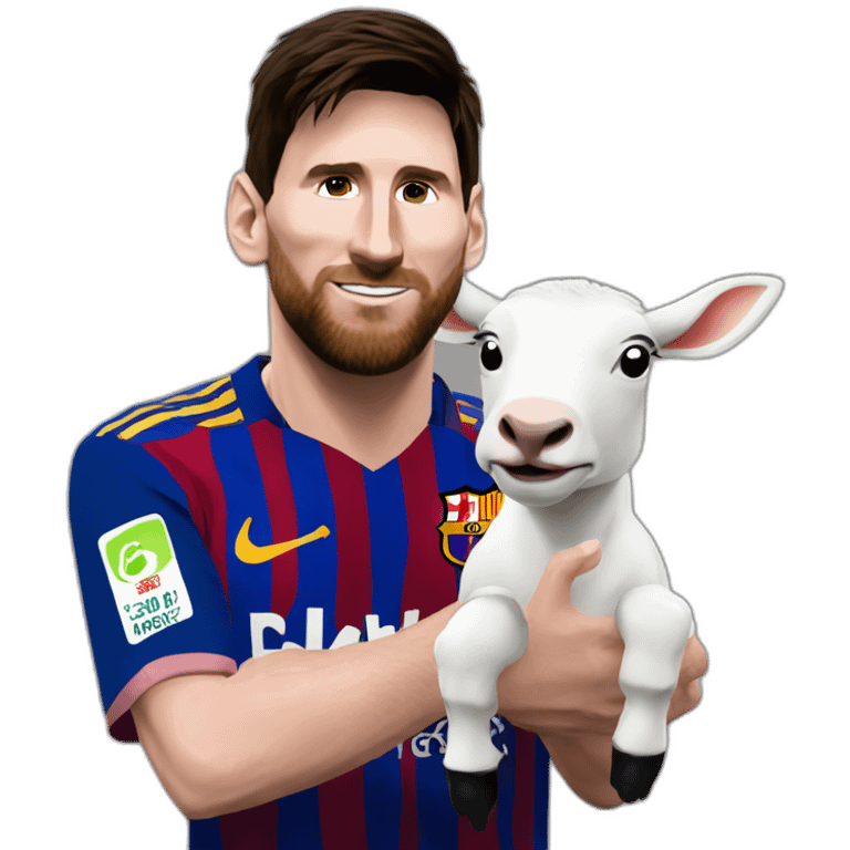 Messi caressent  une chèvre emoji