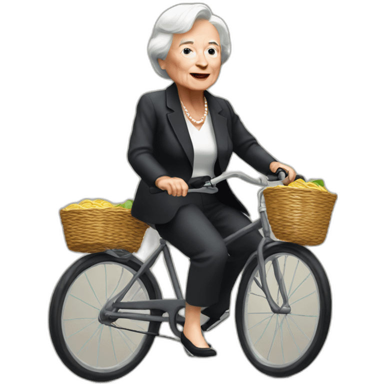 Yellen riding bicycle emoji