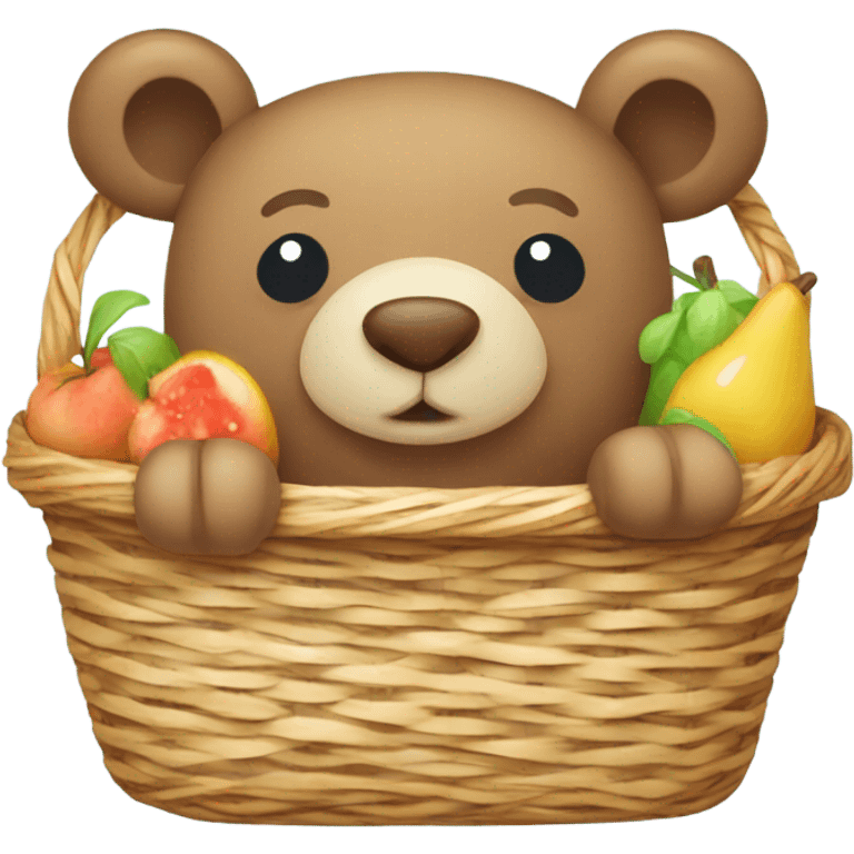 Cute Teddy bear picnic basket  emoji