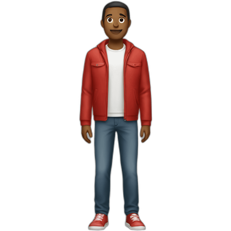 Man wearing red full body emoji