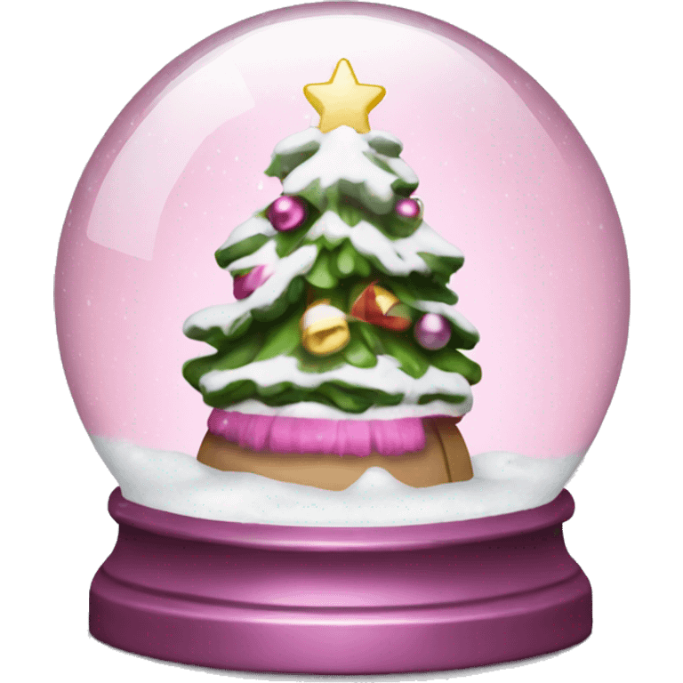 Snow globe pink Christmas  emoji