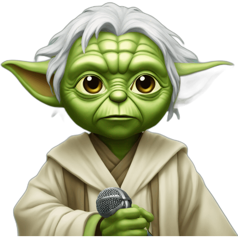 Yoda Master whit microphone emoji