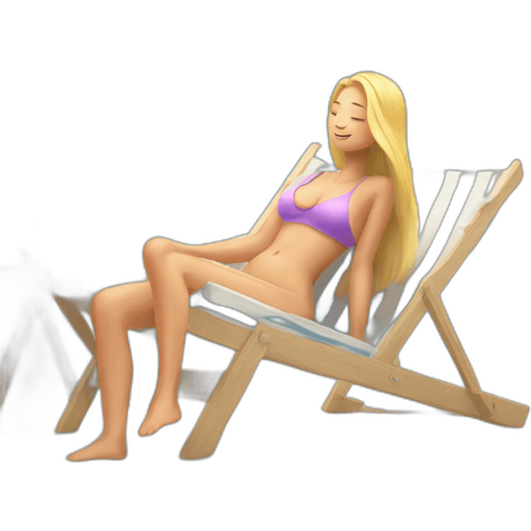 sunbathing girl at FKK emoji