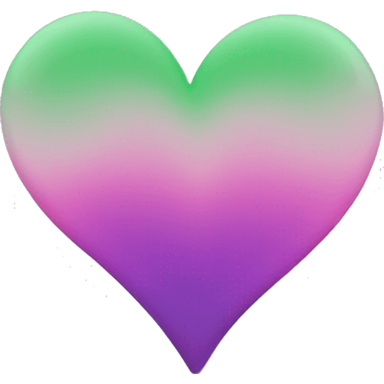 Green purple pink ombré heart  emoji