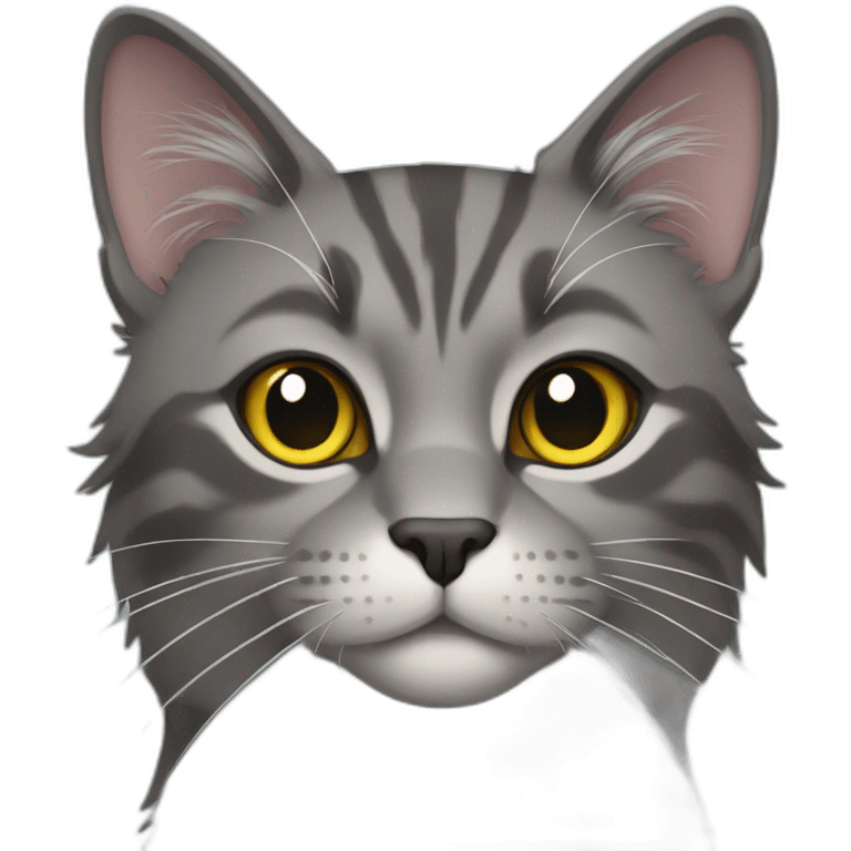 Grey mayncoon cat  emoji