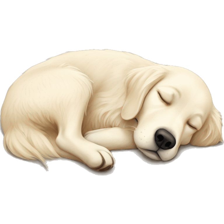 White golden retriever sleeping emoji