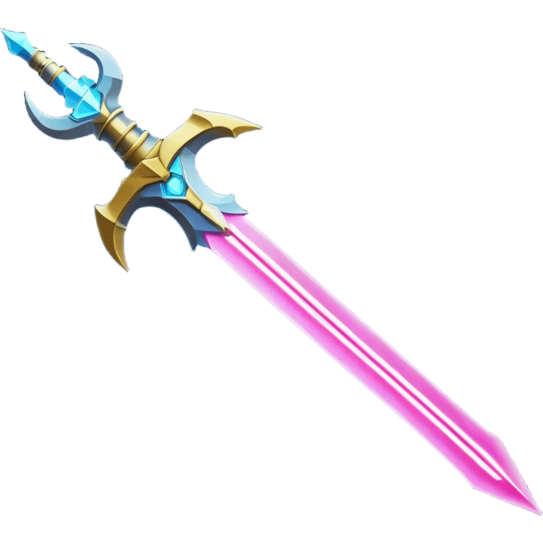 Clash of Clans aesthetic: Cinematic heroic Laser halo Sword Emoji, rendered in a 3D vector-style similar to standard emojis with minimal shading and bold, simplified shapes. A compact, vibrant energy blade with a neon-hued, glowing edge and futuristic hilt, softly glowing with a radiant cosmic charm. Simplified yet unmistakably iconic, highly detailed and consistent, glowing with a soft pulsating brilliance and high shine. Stylized with a touch of interstellar elegance and a soft glowing outline, capturing the essence of a legendary energy blade with a friendly, playful manner! emoji