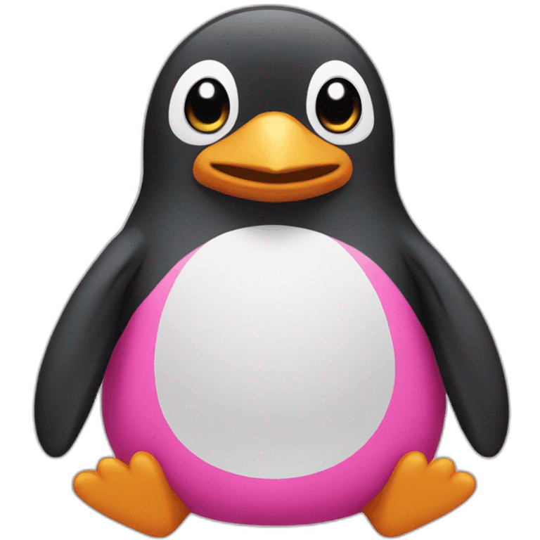 Pinguin wearing a pink shorts emoji