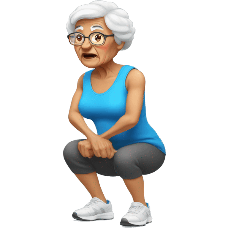  grandma doing squats emoji