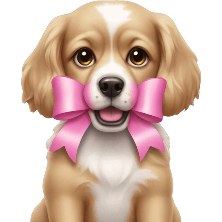 pink bow on dog  emoji