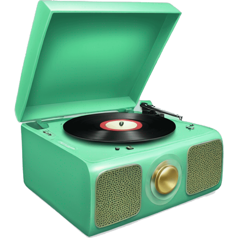 Mint green record player  emoji