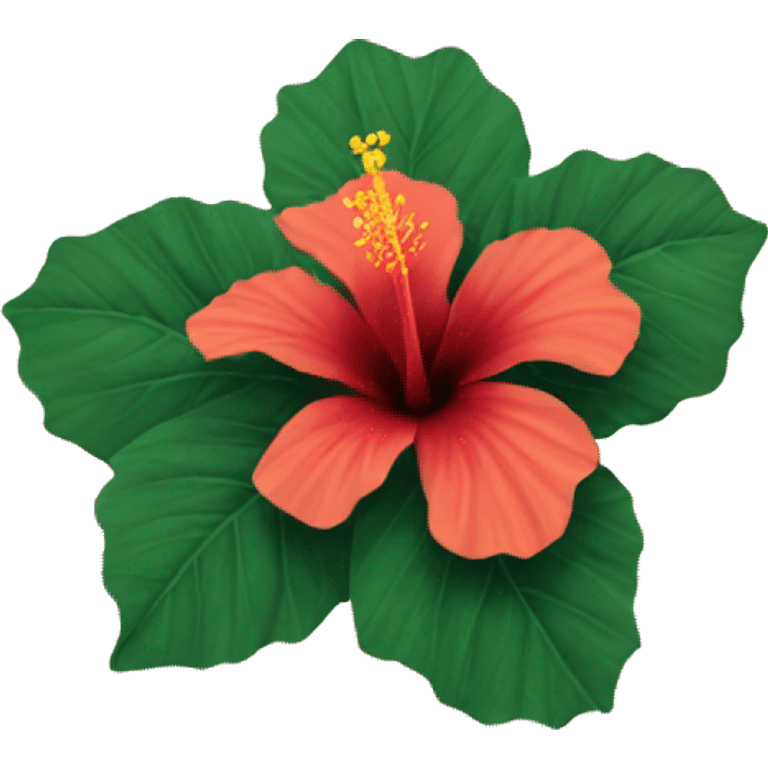 Hibiscus in front of ocean emoji