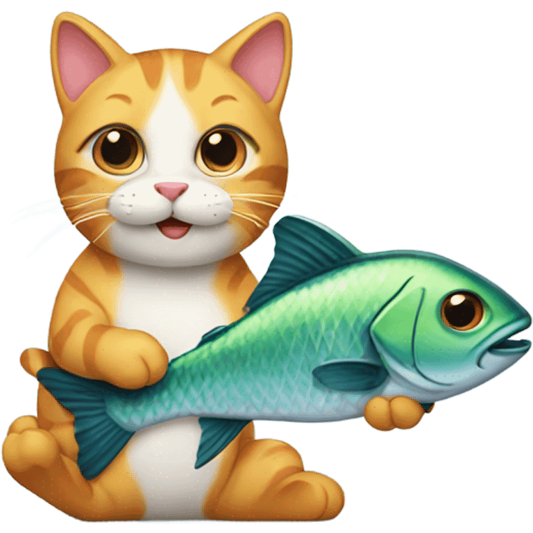 cat with fish emoji