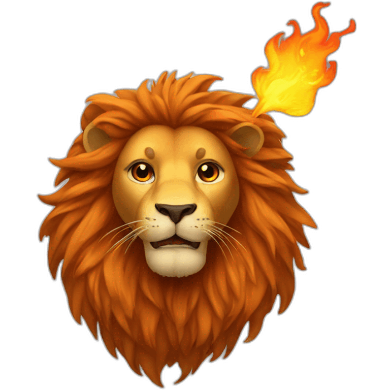 lion with fire mane emoji