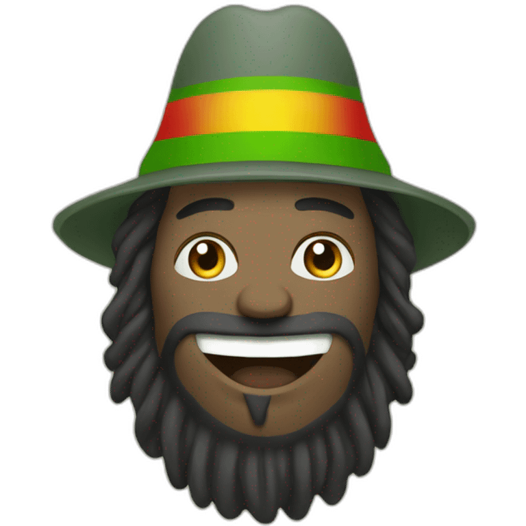 happy white rasta with beard and septum emoji