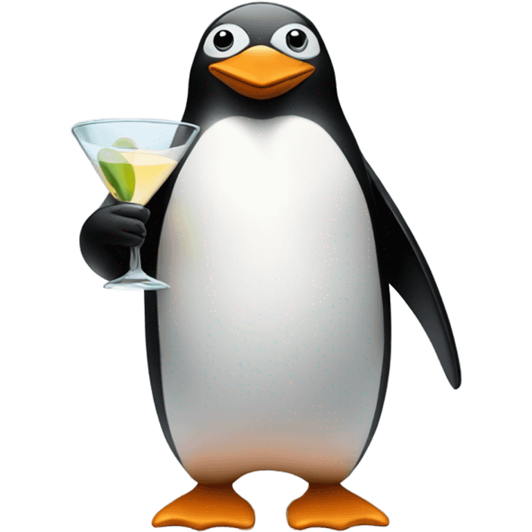 Penguin drinking a martini emoji