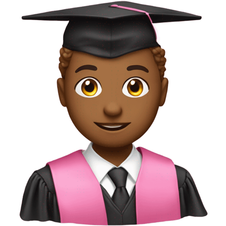 sales professional in a pink graduation and pink academic regalia emoji