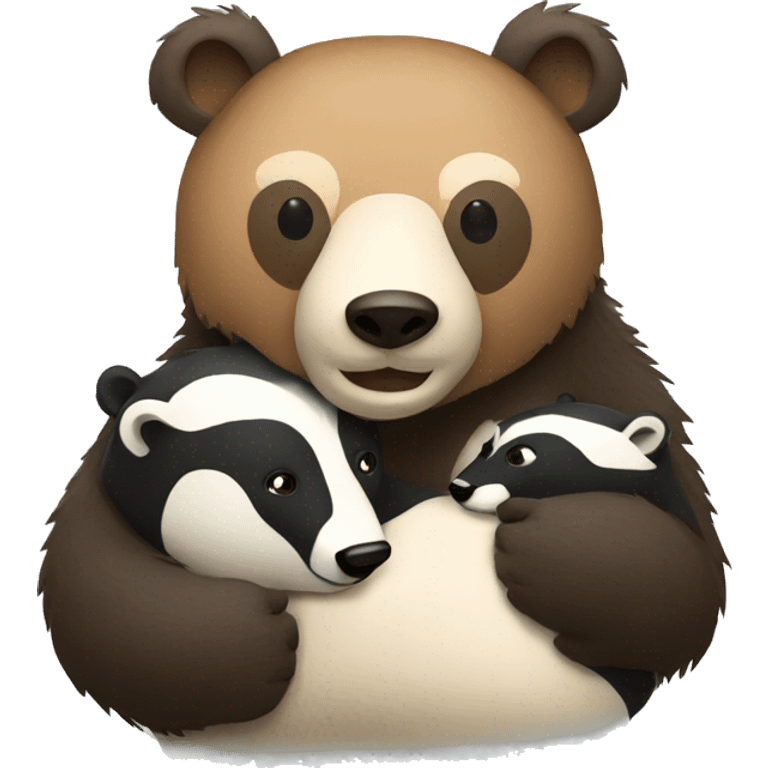 Bear hugging a badger emoji