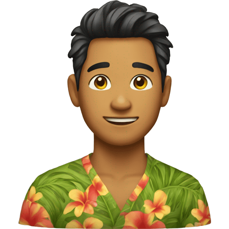 A young Hawaiian man emoji