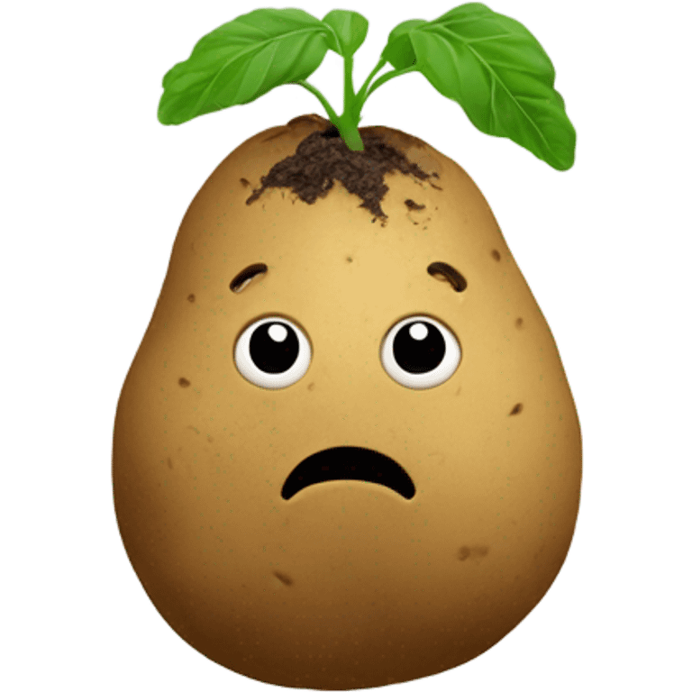 A potato with soil, no expression, no leaves emoji